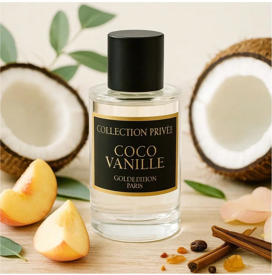 Parfum Bois Intense Coco vanille , Collection Privée Gold Pack Duo, 2x50ML, Frabriqué en France