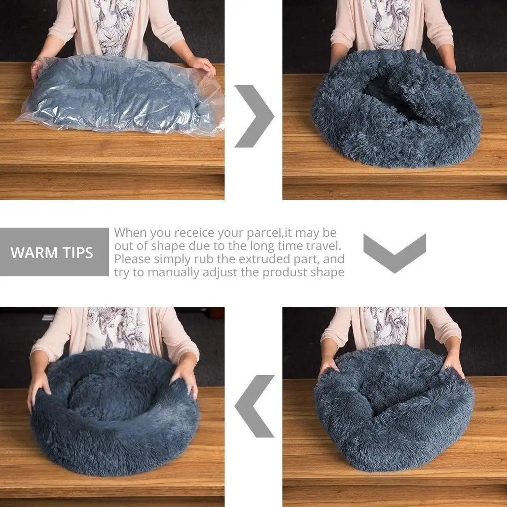 Lit rond pour animaux de compagnie, 40 à 90cm, 6 tailles, pour grand chien, lit Super doux pour chats & chiens