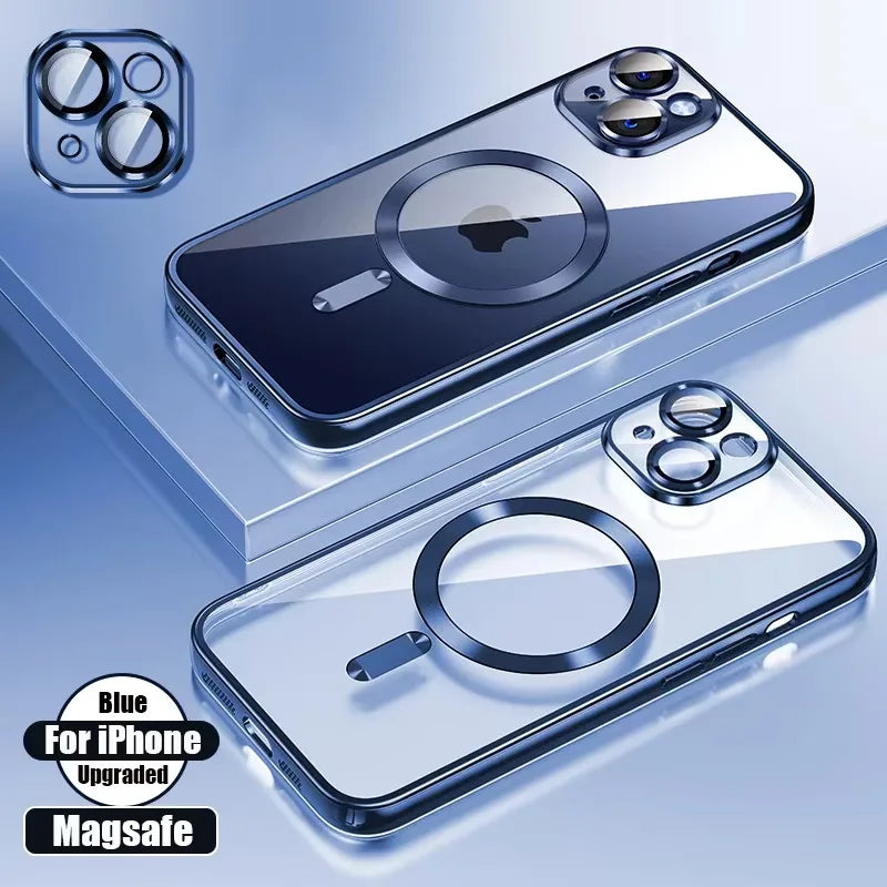 Coque en silicone ultra-mince plaquée transparente pour iPhone 16 15 14 13 12 11 Pro Max 16 Plus