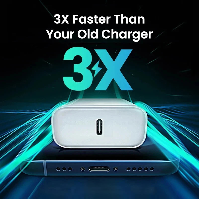 PD 30W chargeur rapide pour Apple iPhone 17 11 12 13 14 15 16 Pro Max