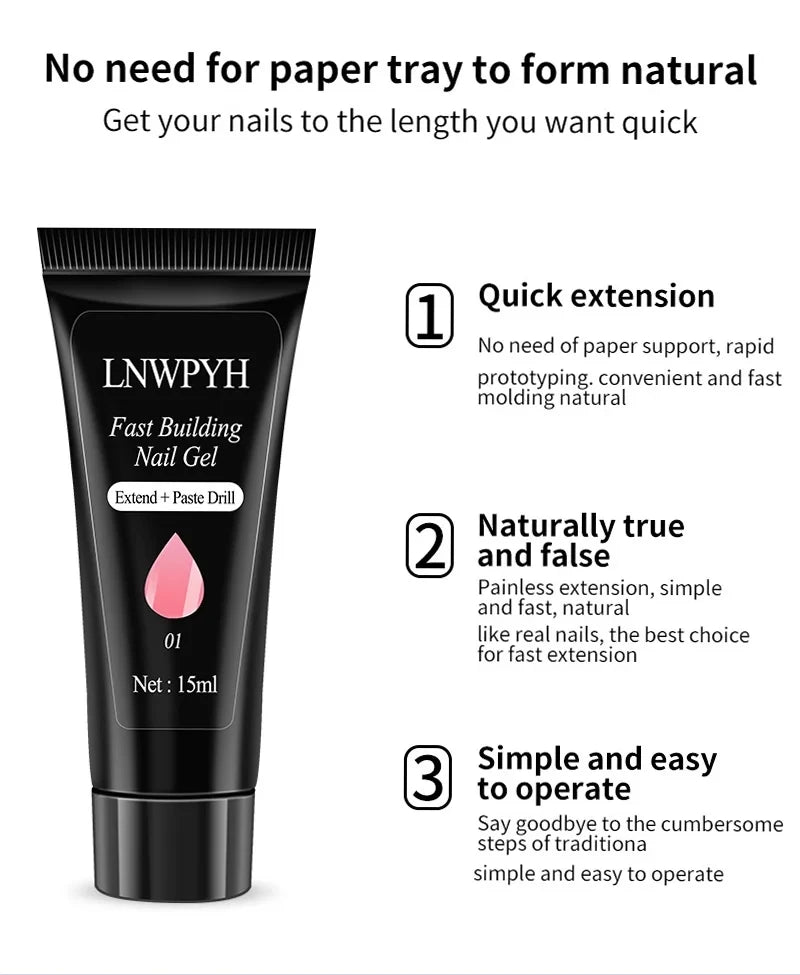 Kit de vernis à ongles COMPLET ! En acrylique, ensemble de Gel Poly avec lampe à ongles, Extension d'ongles, Gel à contruction pour avoir de magnifiques ongles ! 🎗️