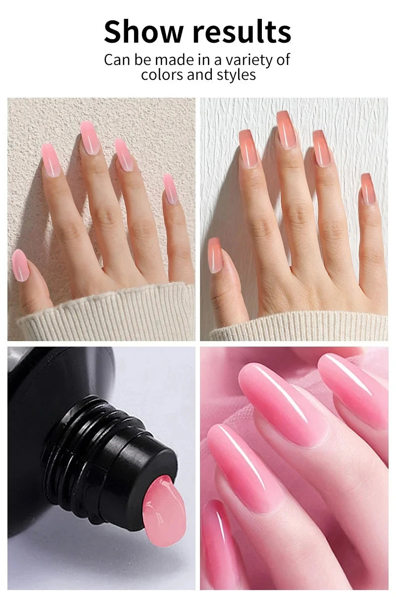 Kit de vernis à ongles COMPLET ! En acrylique, ensemble de Gel Poly avec lampe à ongles, Extension d'ongles, Gel à contruction pour avoir de magnifiques ongles ! 🎗️