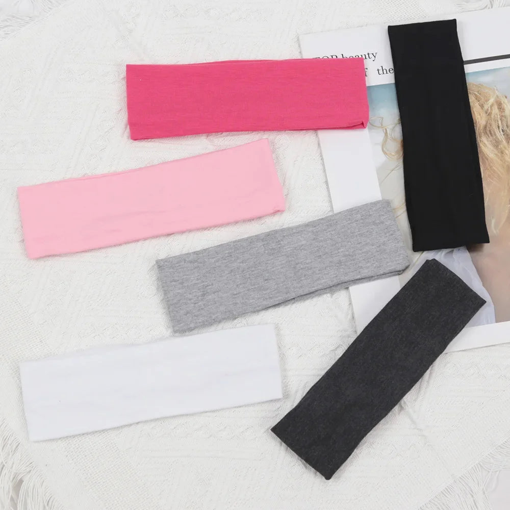 3 pièces élastiques couleur unie bandes de cheveux pour femmes