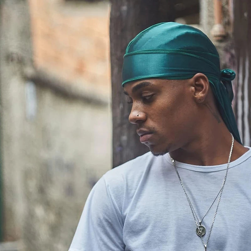 1-4 pièces nouveau soie Durag Bandana Turban chapeau hommes respirant !