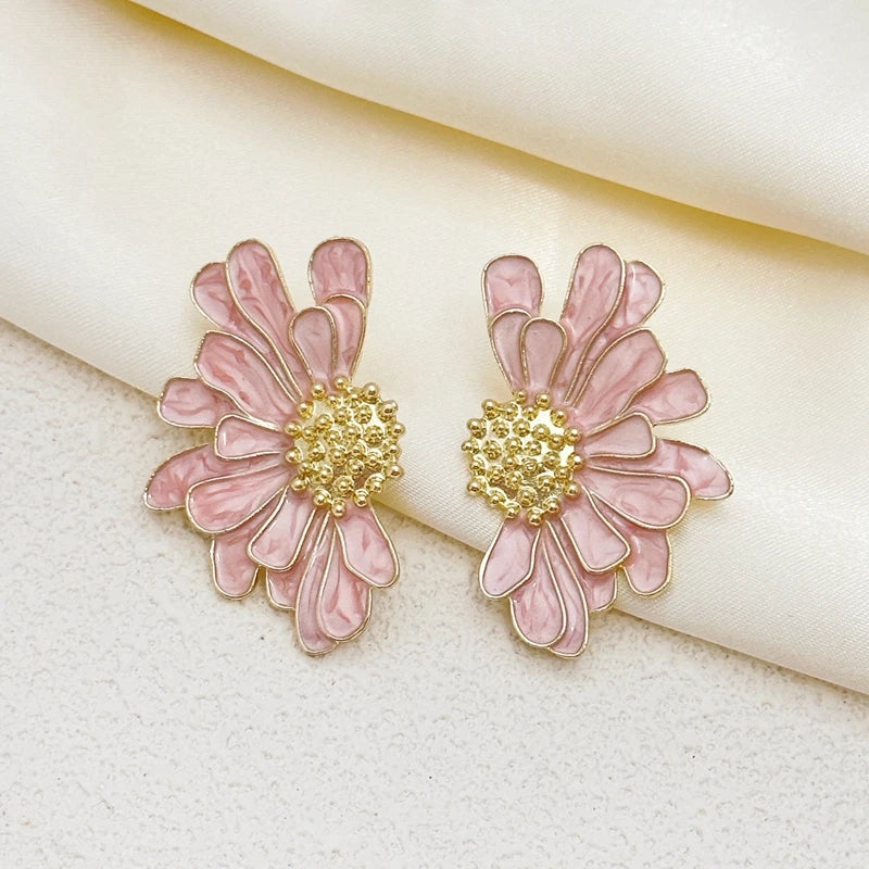1 paire de nouvelles boucles d'oreilles en forme de fleur pour femmes, design rétro élégant, bijoux tendance, boucles d'oreilles pour femmes, à porter au quotidien