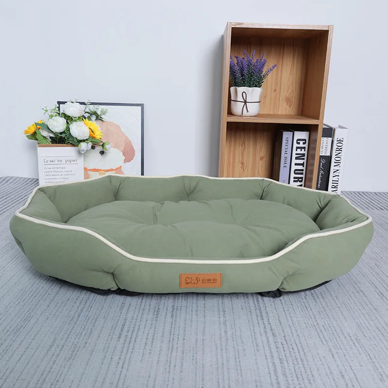 Grand canapé pour animaux de compagnie, lit pour chien, maison pour chats, grand espace, polymères de couchage, coussin chaud pour chien, hiver