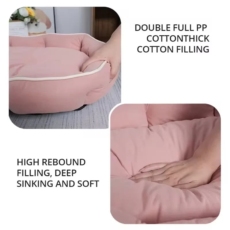 Grand canapé pour animaux de compagnie, lit pour chien, maison pour chats, grand espace, polymères de couchage, coussin chaud pour chien, hiver