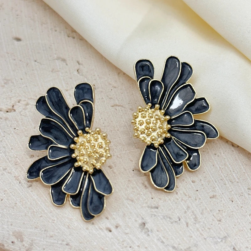 1 paire de nouvelles boucles d'oreilles en forme de fleur pour femmes, design rétro élégant, bijoux tendance, boucles d'oreilles pour femmes, à porter au quotidien