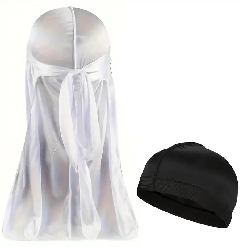 1-4 pièces nouveau soie Durag Bandana Turban chapeau hommes respirant !