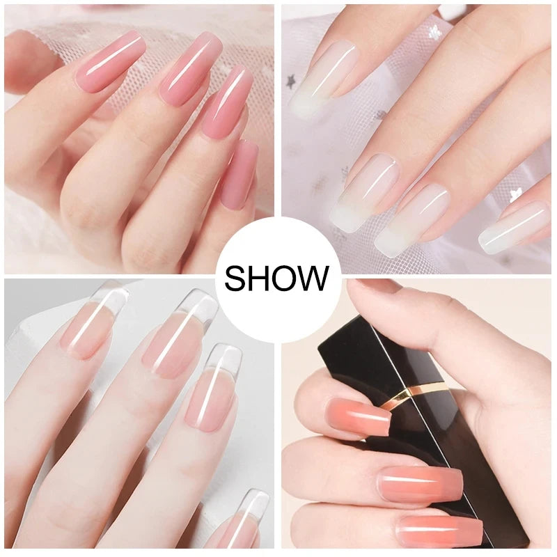 Kit de vernis à ongles COMPLET ! En acrylique, ensemble de Gel Poly avec lampe à ongles, Extension d'ongles, Gel à contruction pour avoir de magnifiques ongles ! 🎗️