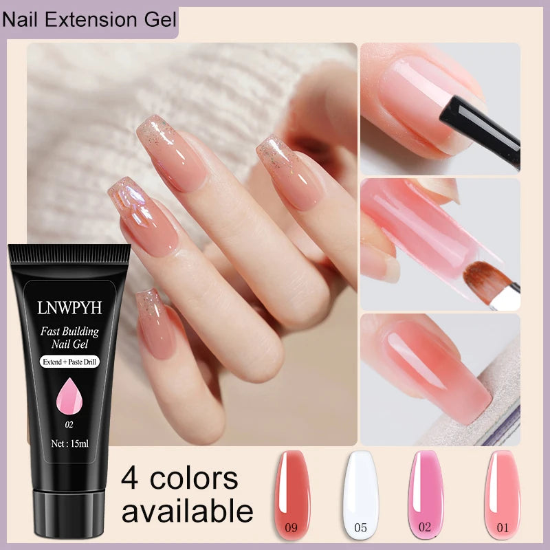 Kit de vernis à ongles COMPLET ! En acrylique, ensemble de Gel Poly avec lampe à ongles, Extension d'ongles, Gel à contruction pour avoir de magnifiques ongles ! 🎗️