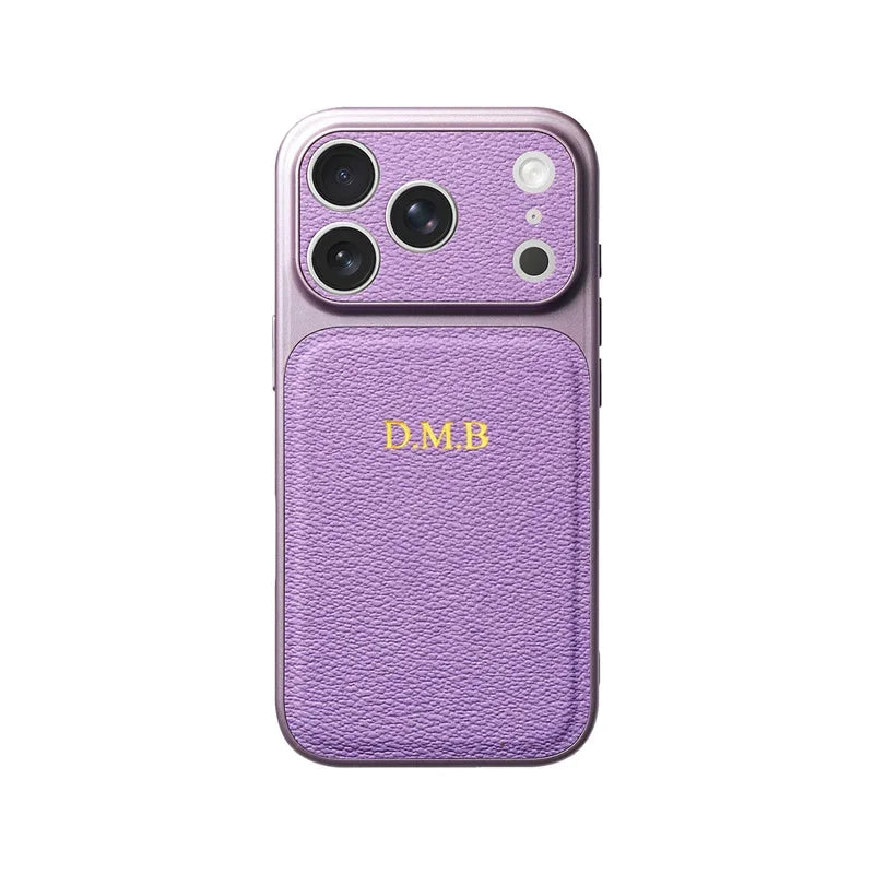 Étui en cuir personnalisé avec initiales en or et argent pour iPhone 15 14 13 17 Pro Max 14 16 Plus 17 Air, protection d'objectif de luxe✨