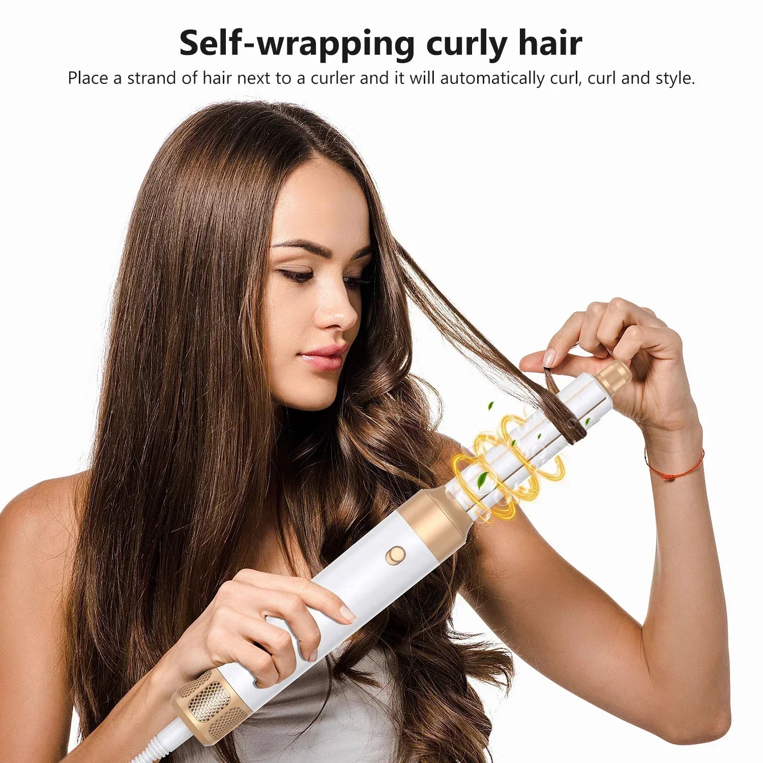 Sèche-cheveux 7 en 1, brosse sans balais, haute vitesse, avec diffuseur, sèche-cheveux ionique, peigne de coiffure à Air chaud, bigoudi automatique