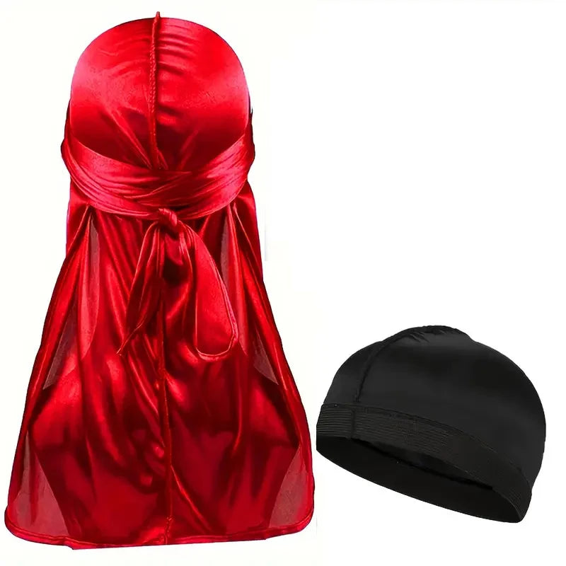 1-4 pièces nouveau soie Durag Bandana Turban chapeau hommes respirant !