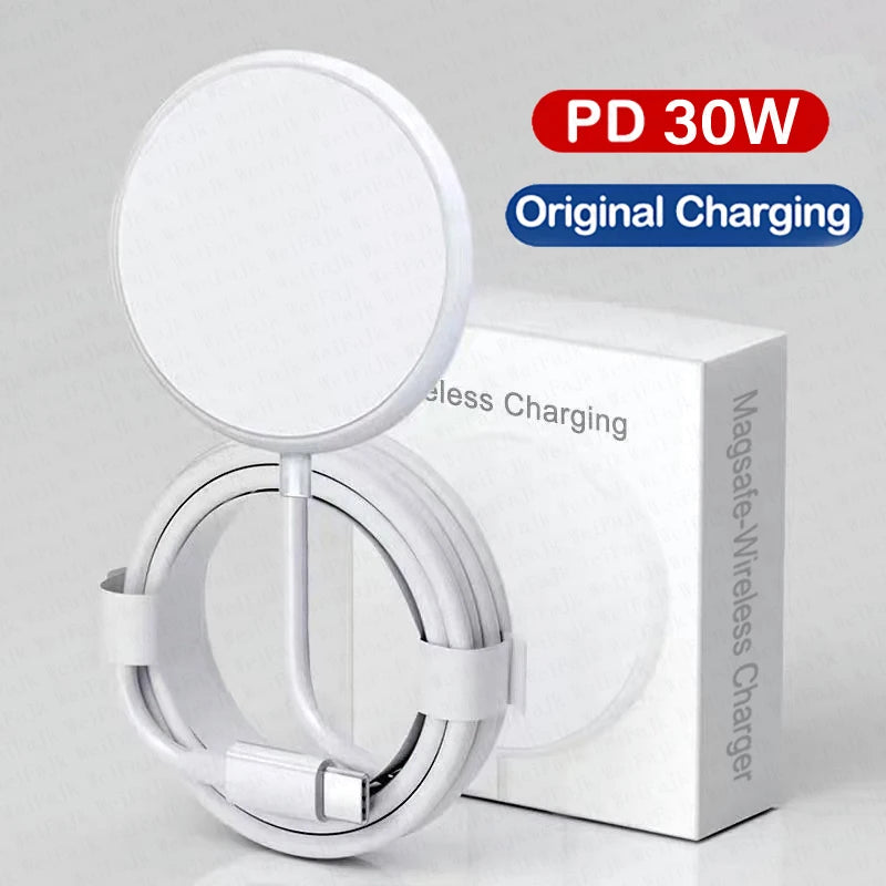 Chargeur sans fil d'origine Apple Magsafe pour iPhone 16 15 14 13 12 11 Pro Max X XS XR 8 Plus Charge rapide
