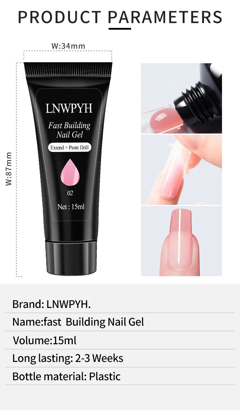 Kit de vernis à ongles COMPLET ! En acrylique, ensemble de Gel Poly avec lampe à ongles, Extension d'ongles, Gel à contruction pour avoir de magnifiques ongles ! 🎗️