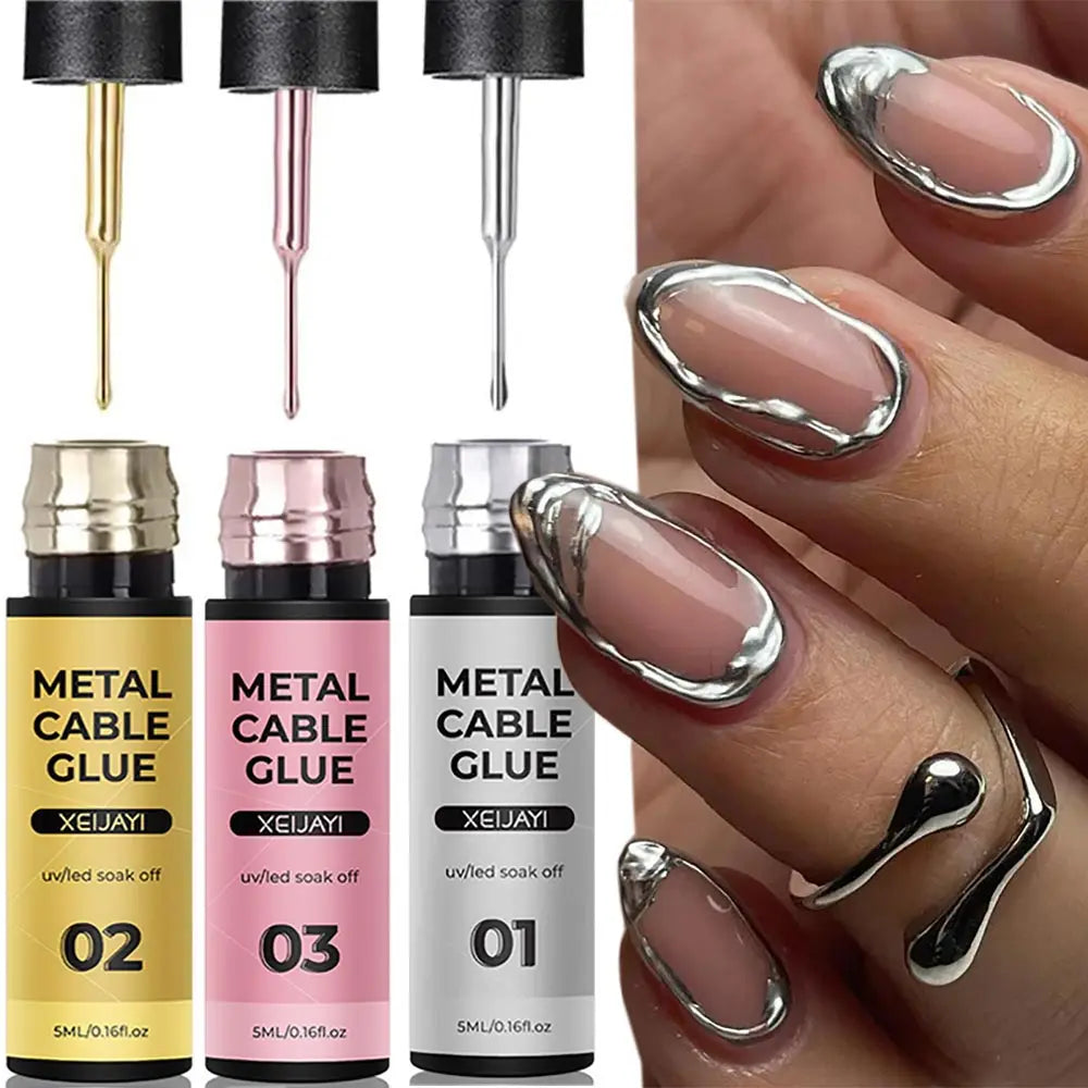 Vernis à ongles en Gel métallique Super brillant, 5/7/8ml, argent/or/Rose, miroir, Semi-Permanent, UV, pour Nail Art
