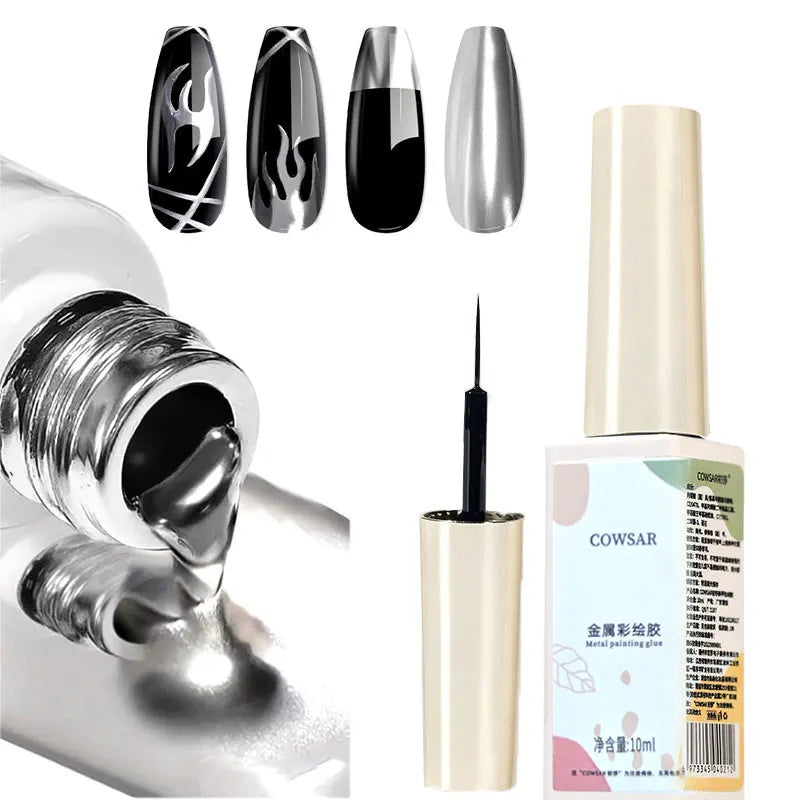 Vernis à ongles en Gel métallique Super brillant, 5/7/8ml, argent/or/Rose, miroir, Semi-Permanent, UV, pour Nail Art