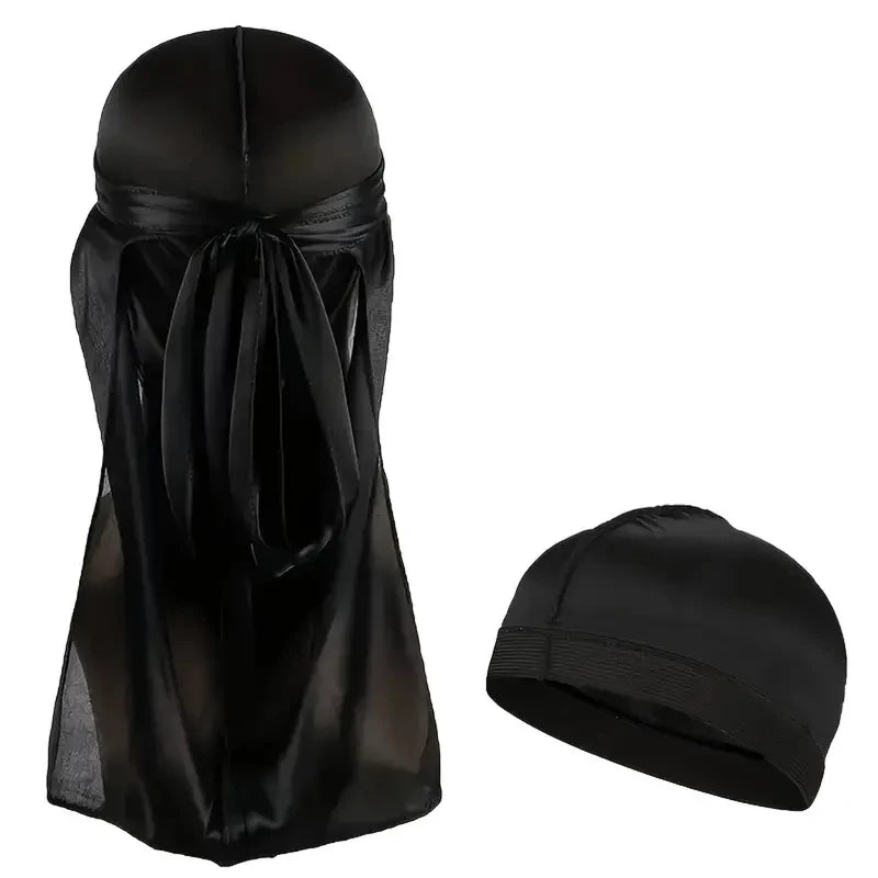 1-4 pièces nouveau soie Durag Bandana Turban chapeau hommes respirant !