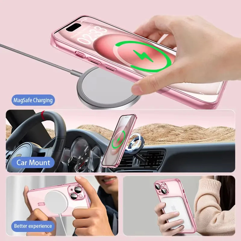Coque en silicone ultra-mince plaquée transparente pour iPhone 16 15 14 13 12 11 Pro Max 16 Plus
