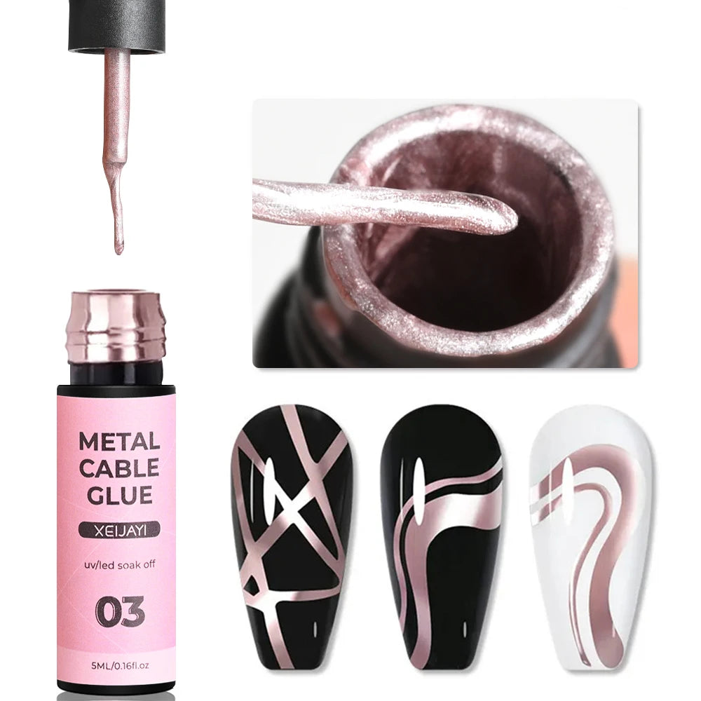 Vernis à ongles en Gel métallique Super brillant, 5/7/8ml, argent/or/Rose, miroir, Semi-Permanent, UV, pour Nail Art