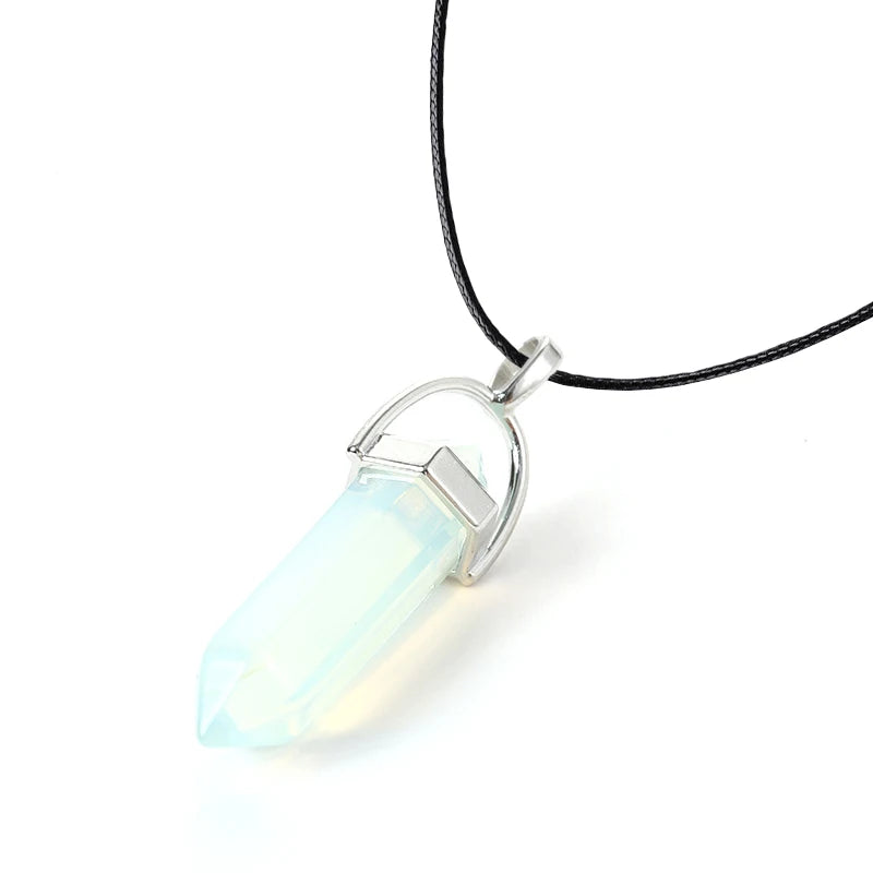 Colliers à Quartz à colonne hexagonale pour femmes, pendentif en cristal rose Turquoises, chaîne en pierre naturelle, ras du cou, bijoux, 2025