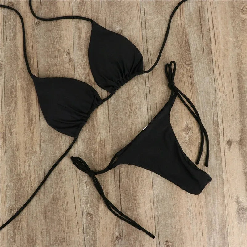 Maillot de bain d'été femmes Sexy Bikini ensemble push-up rembourré soutien-gorge string deux pièces maillots de bain maillots de bain maillot de bain femme Sexy maillots de bain