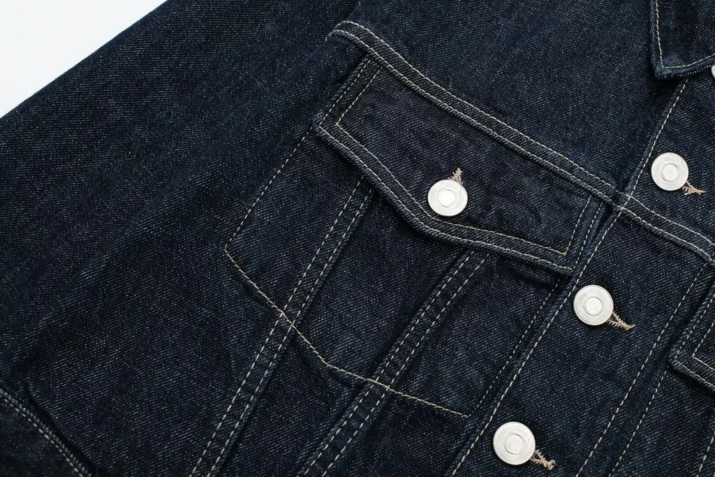 HH femmes mode Denim ensemble décontracté revers à manches longues veste courte boutons femme Vintage jambe large jean ample pantalons longs