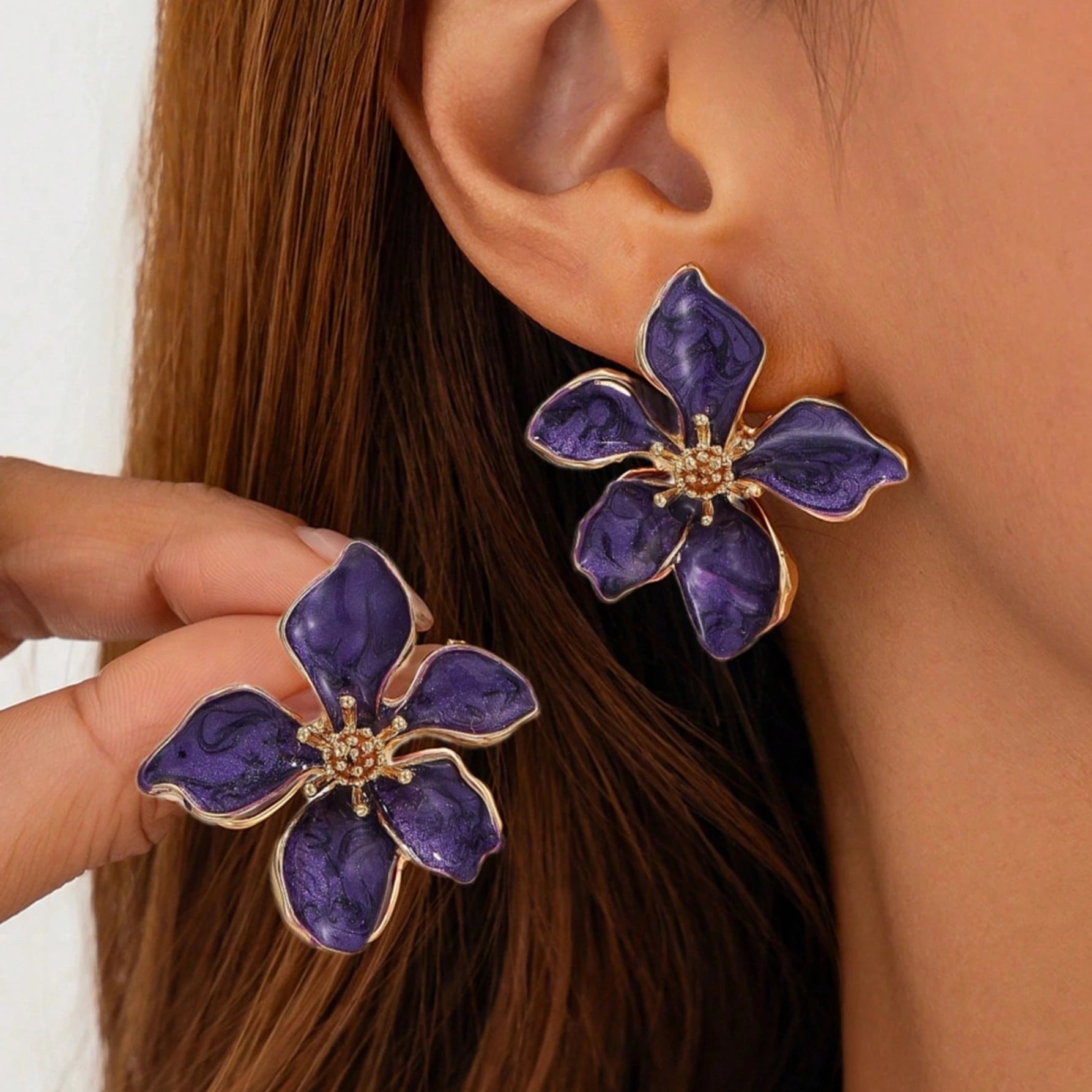 1 paire de nouvelles boucles d'oreilles en forme de fleur pour femmes, design rétro élégant, bijoux tendance, boucles d'oreilles pour femmes, à porter au quotidien