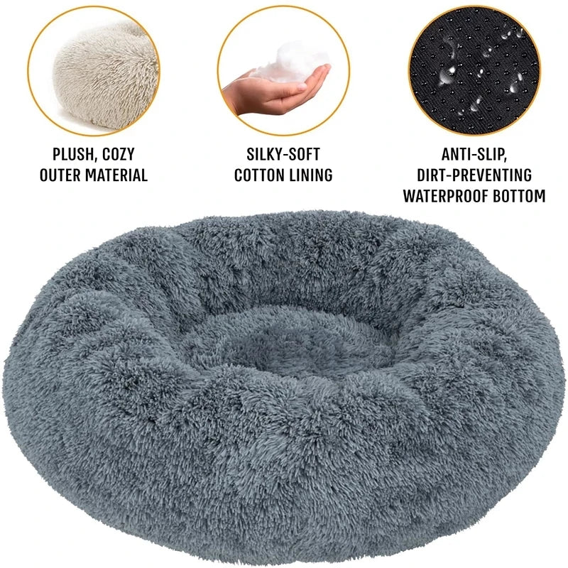 Lit rond pour animaux de compagnie, 40 à 90cm, 6 tailles, pour grand chien, lit Super doux pour chats & chiens