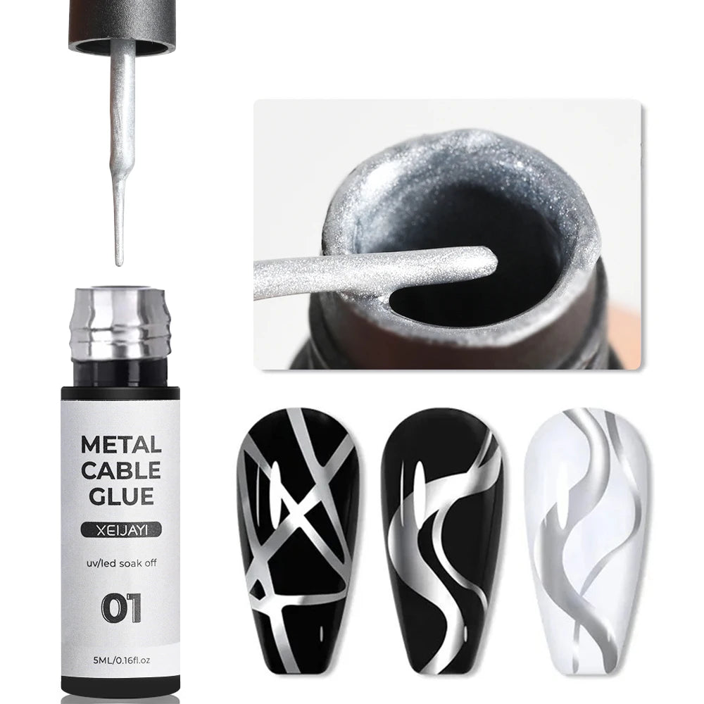 Vernis à ongles en Gel métallique Super brillant, 5/7/8ml, argent/or/Rose, miroir, Semi-Permanent, UV, pour Nail Art