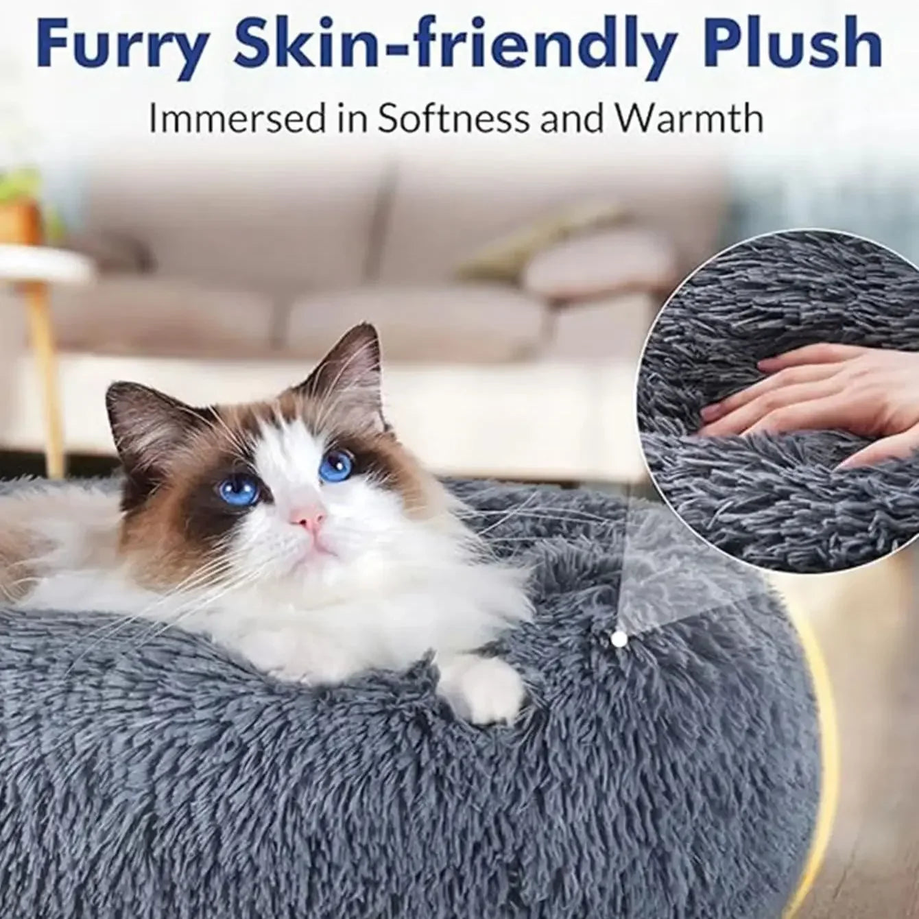 Lit rond pour animaux de compagnie, 40 à 90cm, 6 tailles, pour grand chien, lit Super doux pour chats & chiens