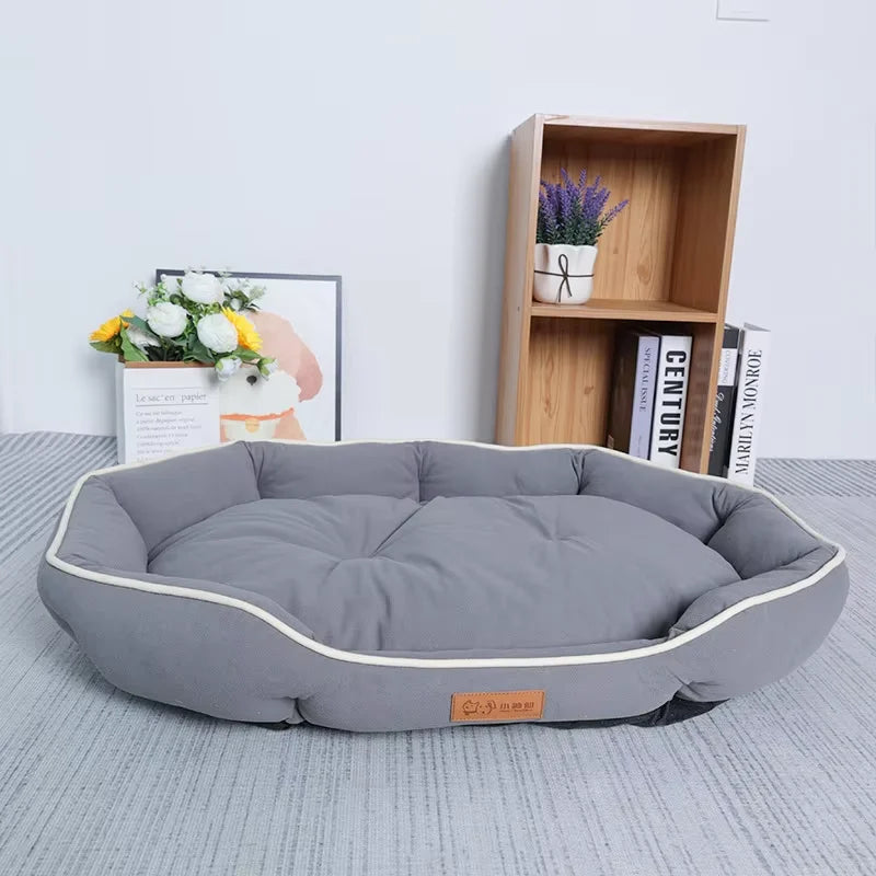 Grand canapé pour animaux de compagnie, lit pour chien, maison pour chats, grand espace, polymères de couchage, coussin chaud pour chien, hiver