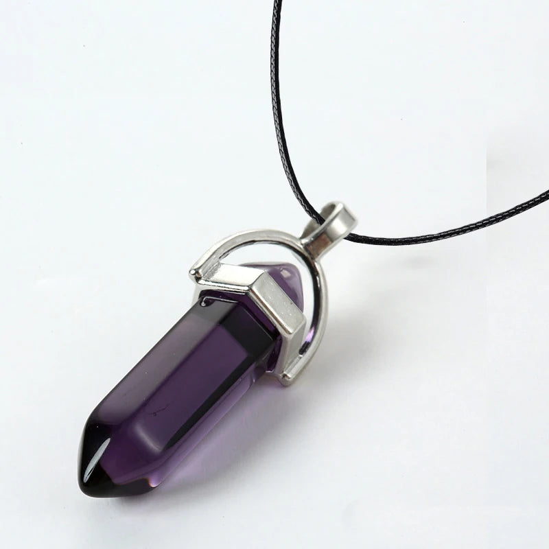 Colliers à Quartz à colonne hexagonale pour femmes, pendentif en cristal rose Turquoises, chaîne en pierre naturelle, ras du cou, bijoux, 2025