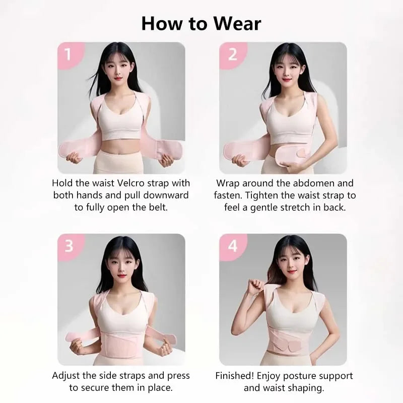 Correcteur de posture |   Ceinture de soutien du dos réglable