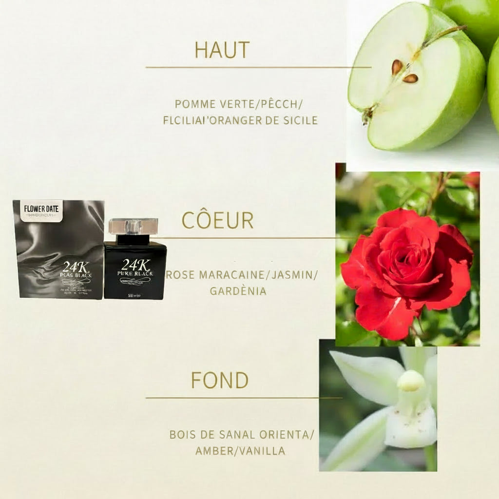 Parfum pour femme 24K Pure Gold, parfums sucrés, fragrance longue tenue, eau de parfum fruitée, eau de parfum aux fleurs d'orange