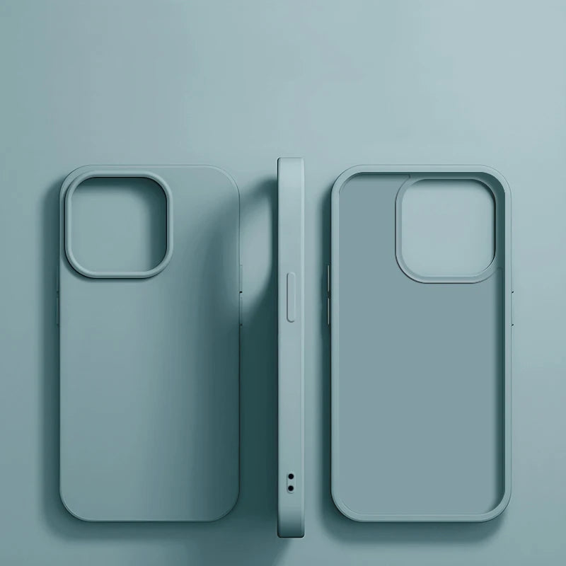 Coque de téléphone en Silicone liquide de luxe pour APPLE iPhone 11 13 12 14 15 16 Pro Max, housse de protection antichoc