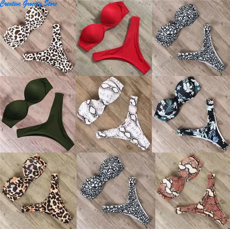 Maillot de bain bikini pour femmes, maillot de bain 2023, ensemble de bikini brésilien léopard, maillot de bain féminin, vêtements de plage d'été, biquini