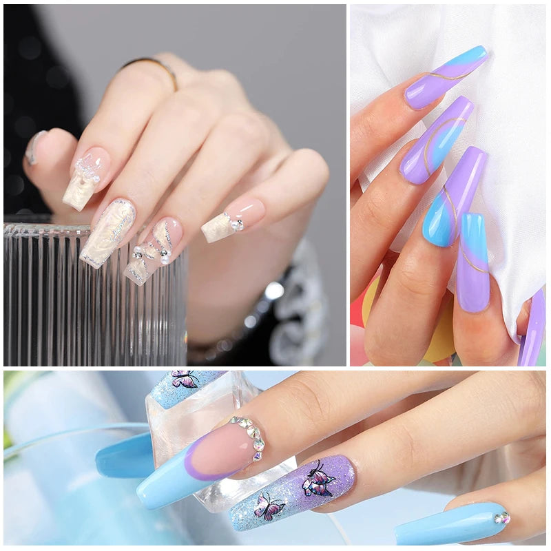 Kit de vernis à ongles COMPLET ! En acrylique, ensemble de Gel Poly avec lampe à ongles, Extension d'ongles, Gel à contruction pour avoir de magnifiques ongles ! 🎗️