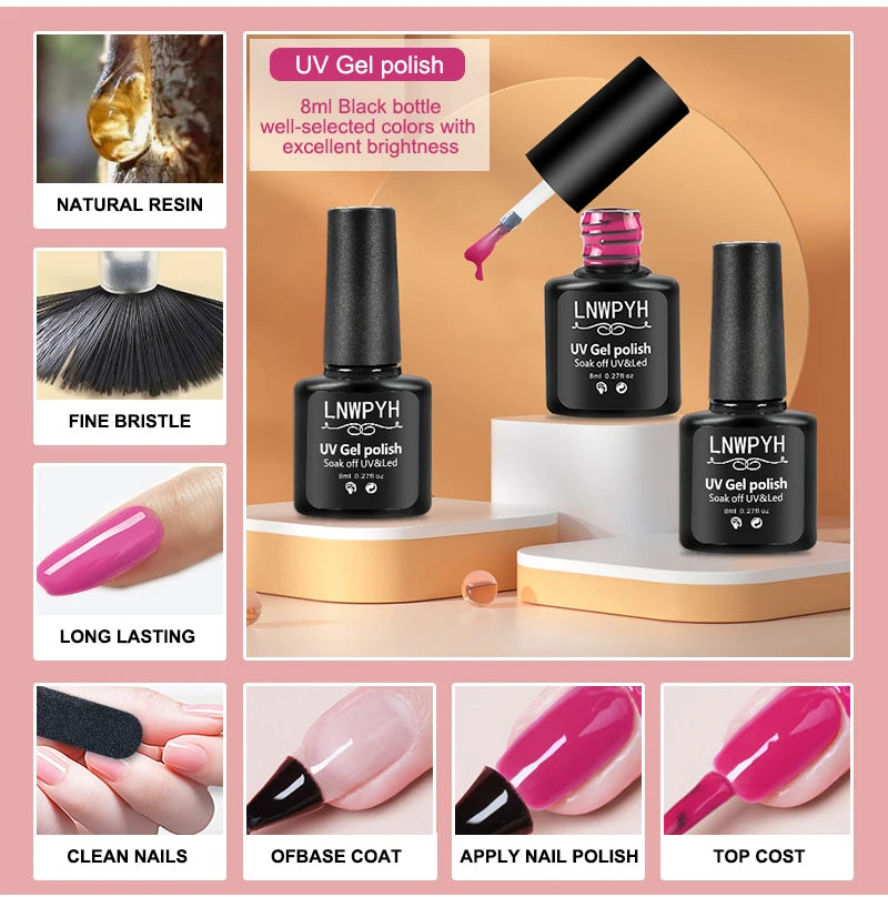 Kit de vernis à ongles COMPLET ! En acrylique, ensemble de Gel Poly avec lampe à ongles, Extension d'ongles, Gel à contruction pour avoir de magnifiques ongles ! 🎗️