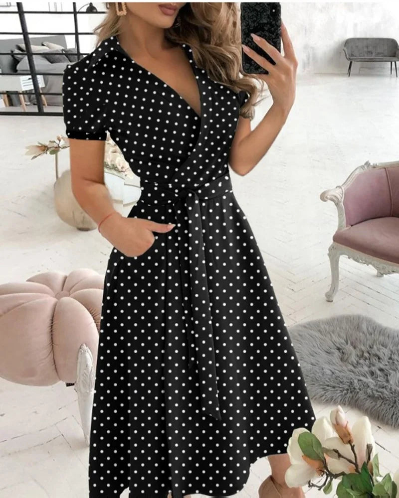 Robe d'été imprimée à rayures arc-en-ciel pour femmes, boutonnée, manches courtes, décontractée, Vintage, chemise longue, élégante, Maxi, 2023