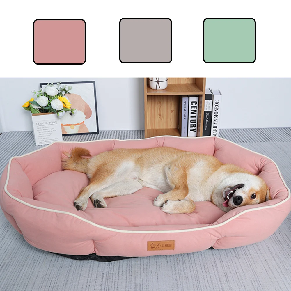 Grand canapé pour animaux de compagnie, lit pour chien, maison pour chats, grand espace, polymères de couchage, coussin chaud pour chien, hiver