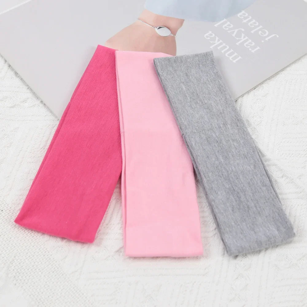 3 pièces élastiques couleur unie bandes de cheveux pour femmes