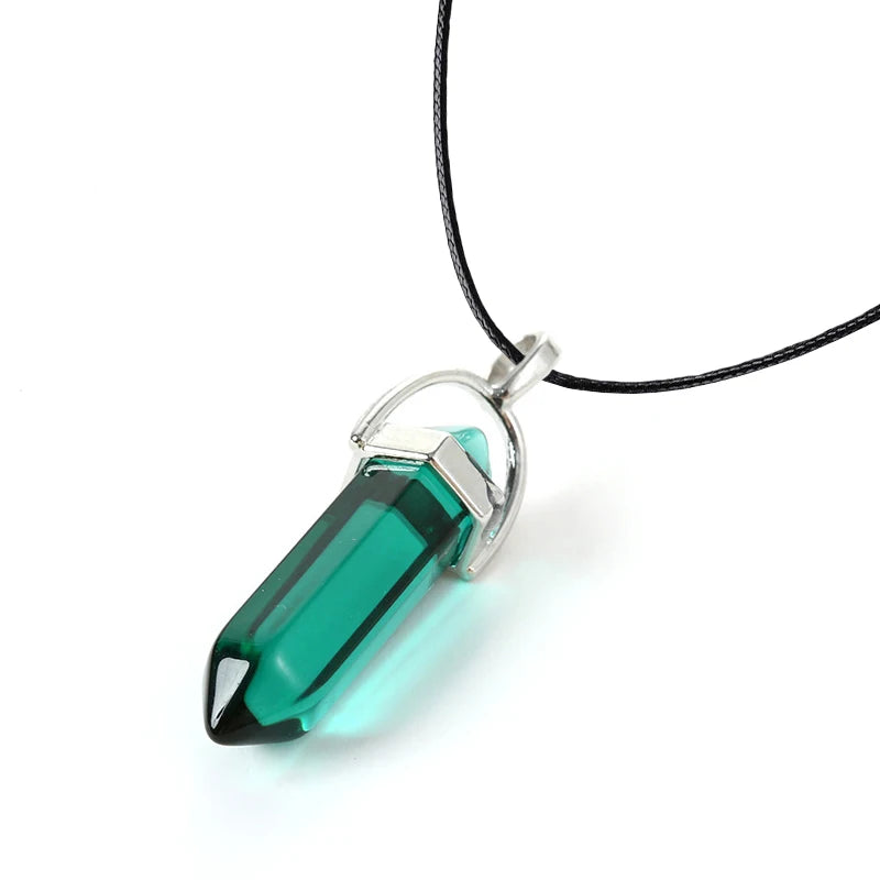 Colliers à Quartz à colonne hexagonale pour femmes, pendentif en cristal rose Turquoises, chaîne en pierre naturelle, ras du cou, bijoux, 2025