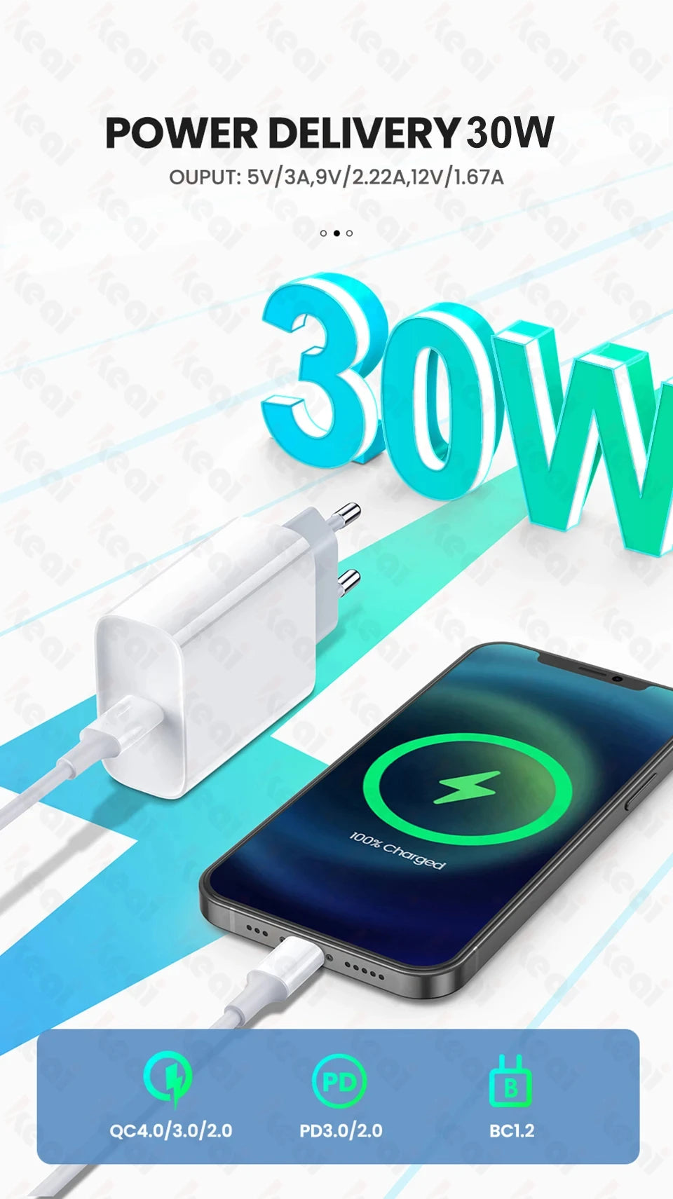 PD 30W chargeur rapide pour Apple iPhone 17 11 12 13 14 15 16 Pro Max