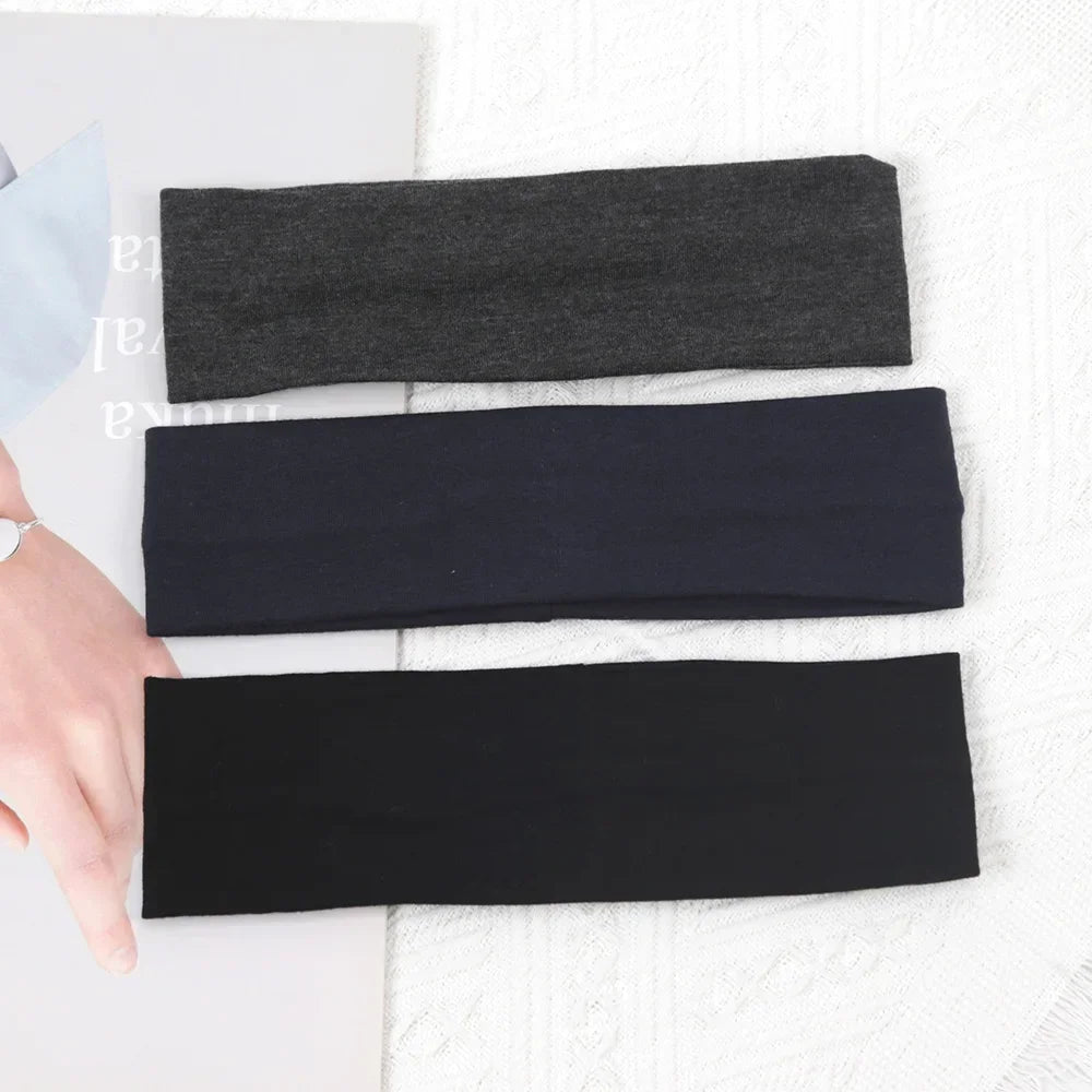 3 pièces élastiques couleur unie bandes de cheveux pour femmes
