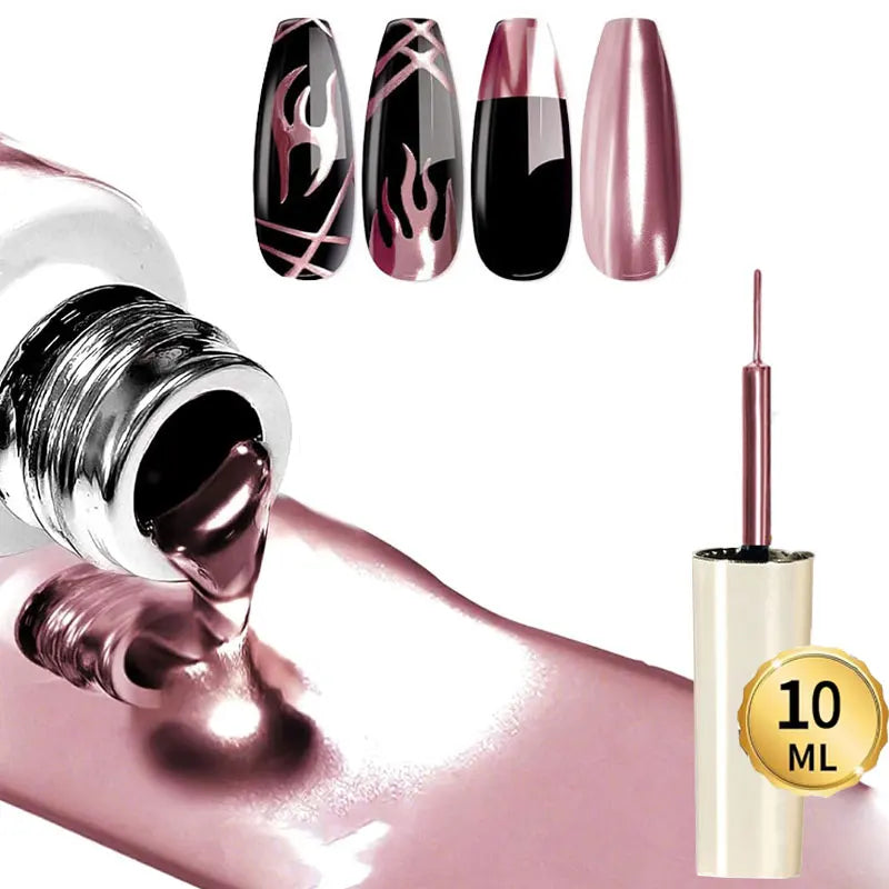 Vernis à ongles en Gel métallique Super brillant, 5/7/8ml, argent/or/Rose, miroir, Semi-Permanent, UV, pour Nail Art