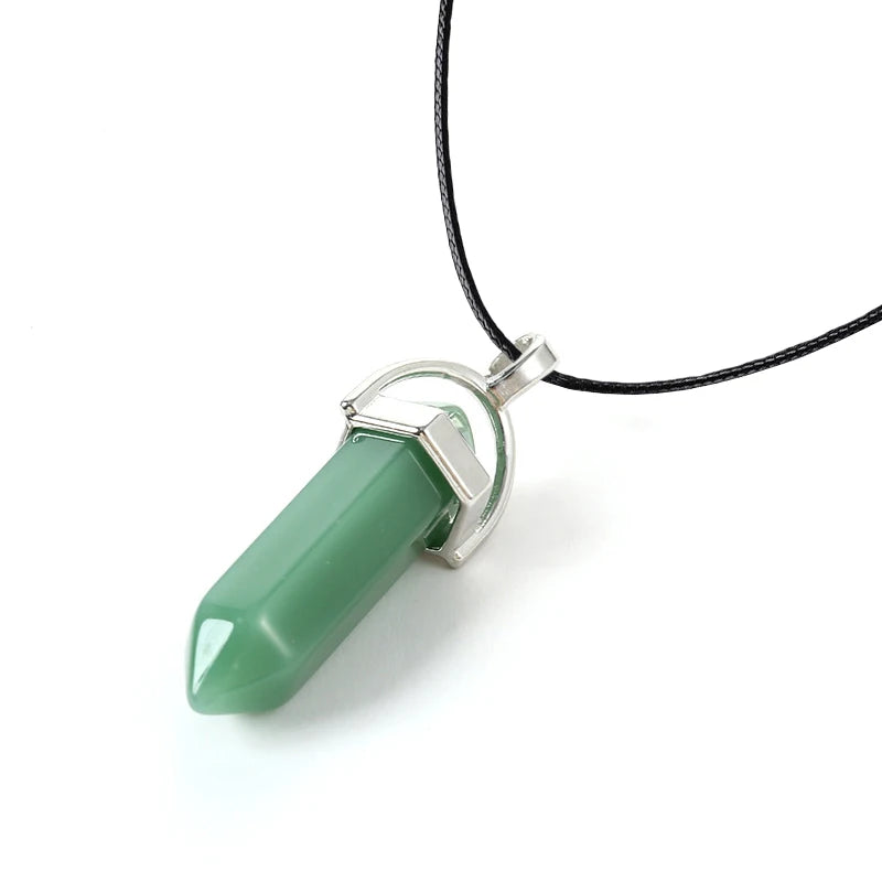 Colliers à Quartz à colonne hexagonale pour femmes, pendentif en cristal rose Turquoises, chaîne en pierre naturelle, ras du cou, bijoux, 2025