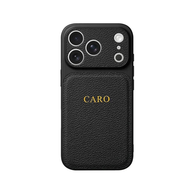 Étui en cuir personnalisé avec initiales en or et argent pour iPhone 15 14 13 17 Pro Max 14 16 Plus 17 Air, protection d'objectif de luxe✨