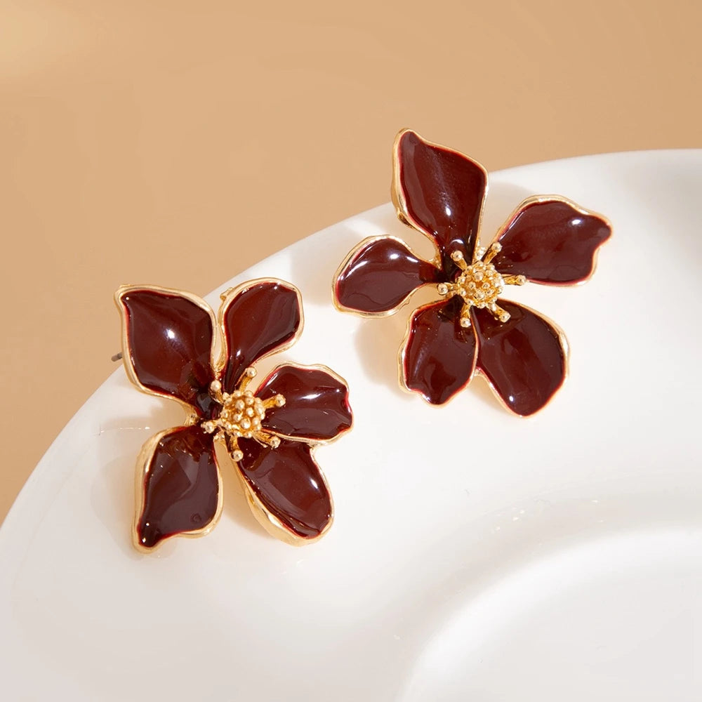 1 paire de nouvelles boucles d'oreilles en forme de fleur pour femmes, design rétro élégant, bijoux tendance, boucles d'oreilles pour femmes, à porter au quotidien